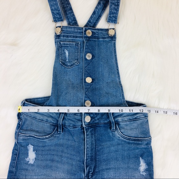 H&M Distressed Denim Overalls Size 11-12 - Picture 4 of 7